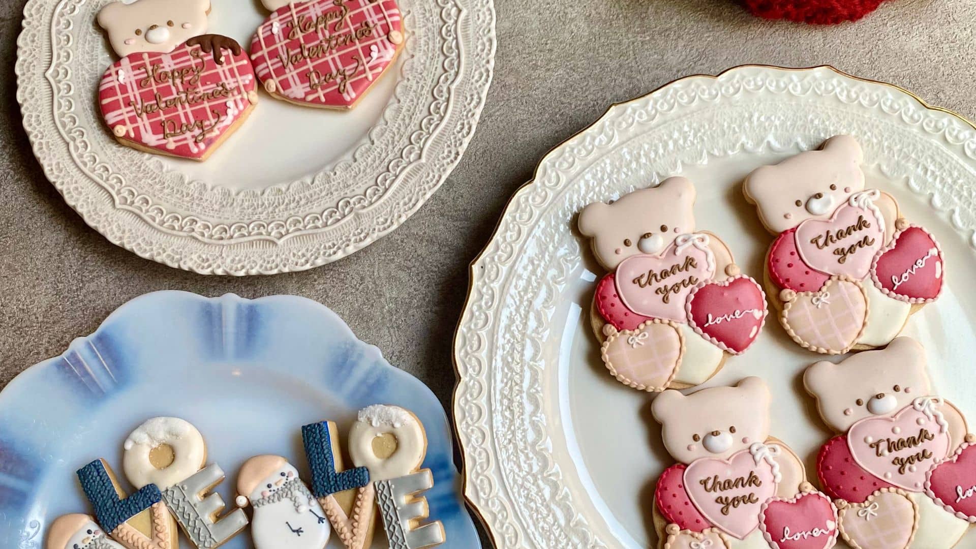 バレンタインハートのくまちゃんクッキー